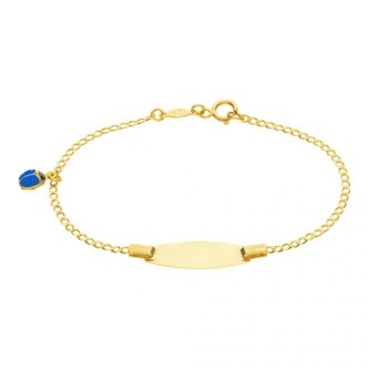 1 - Bracciale bimba targhetta con coccinella blu Oro Giallo Stroili 1415885