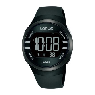 1 - Lorus digital watch for men black r2333nx9 plastic and silicone