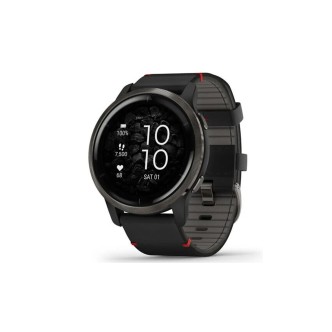 1 - Orologio Garmin Venu 2 cinturino pelle nero ardesia 010-02430-21 acciaio