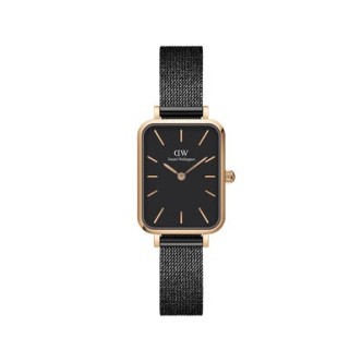 1 - Daniel Wellington women's watch rectangular black DW00100433 Pressed Ashfield steel