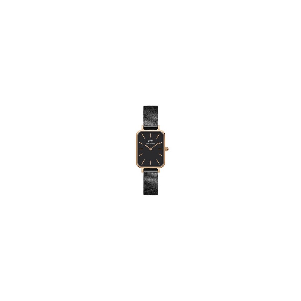 1 - Daniel Wellington women's watch rectangular black DW00100433 Pressed Ashfield steel