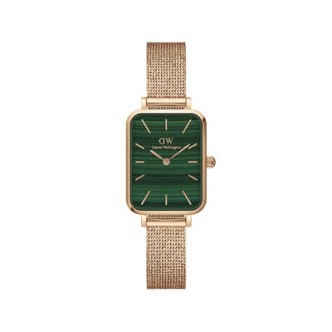 1 - Orologio Daniel Wellington donna rettangolare verde rosato DW00100437 acciaio Pressed Melrose