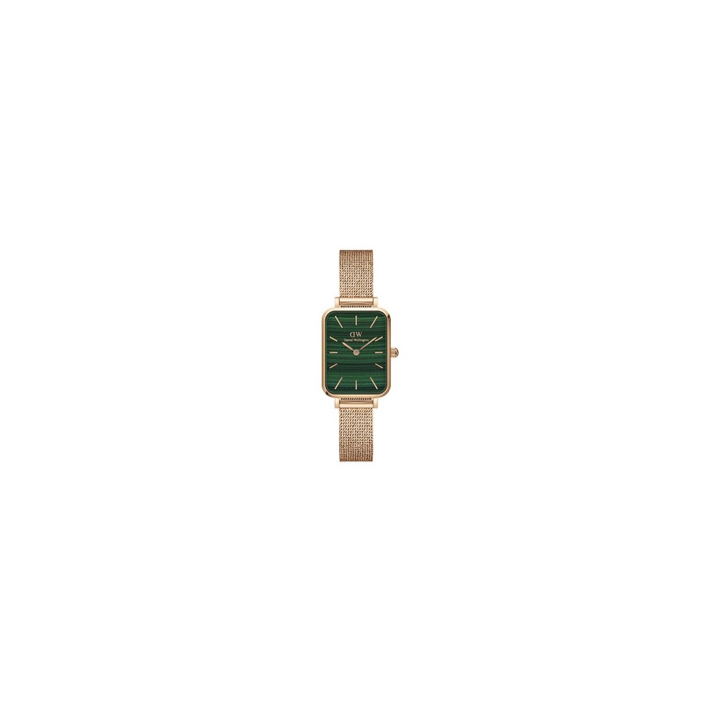 1 - Orologio Daniel Wellington donna rettangolare verde rosato DW00100437 acciaio Pressed Melrose