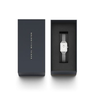 1 - Daniel Wellington women's watch rectangular silver DW00100438 Pressed Sterling steel