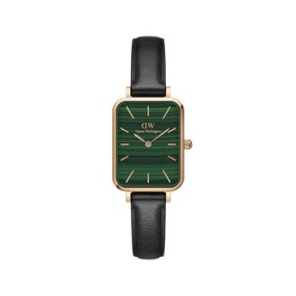 1 - Daniel Wellington women's watch rectangular green DW00100439 Pressed Sheffield leather