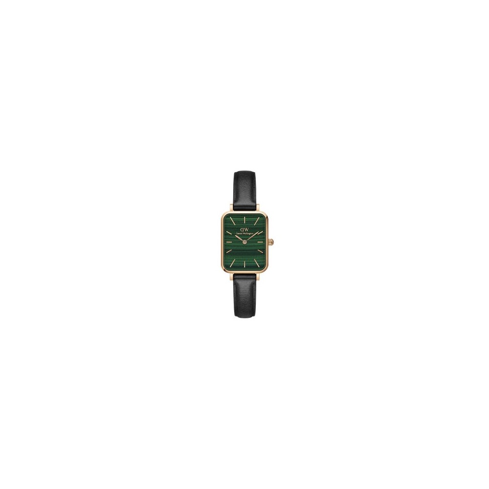 1 - Daniel Wellington women's watch rectangular green DW00100439 Pressed Sheffield leather