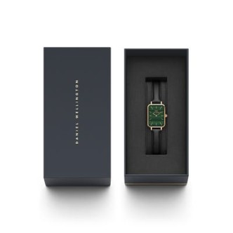 1 - Daniel Wellington women's watch rectangular green DW00100439 Pressed Sheffield leather