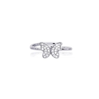 1 - Mabina woman butterfly ring 925 silver with zircons 523101