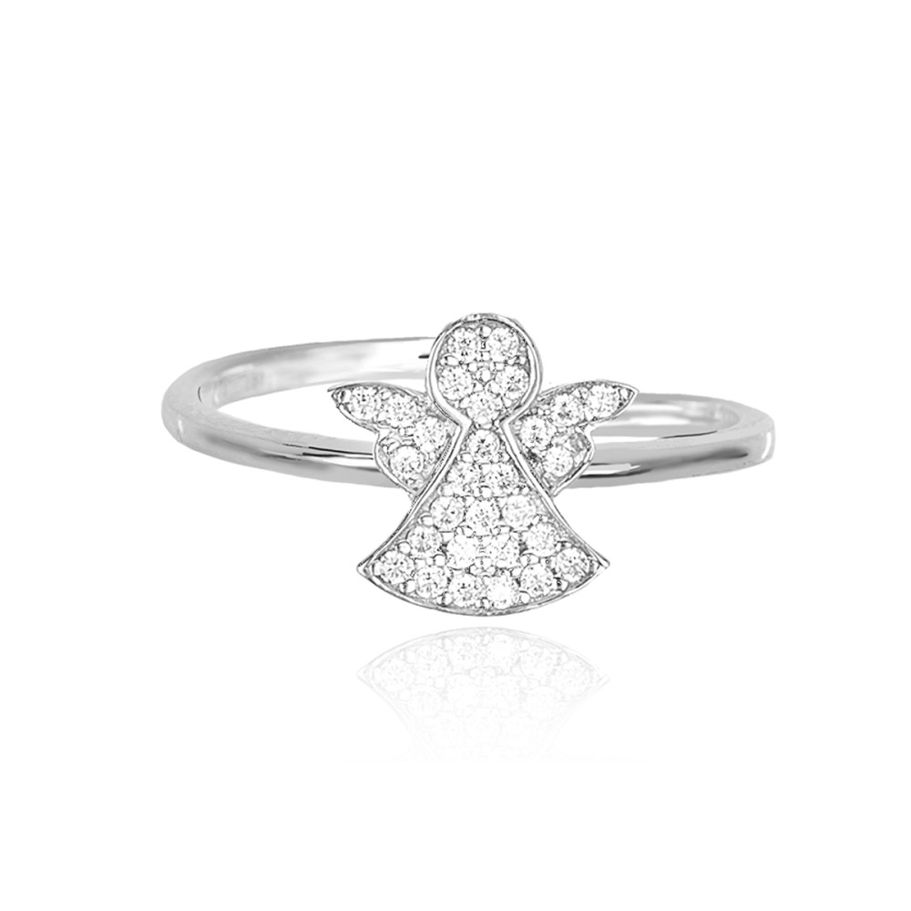 1 - Mabina woman angel ring 925 silver with zircons 523122