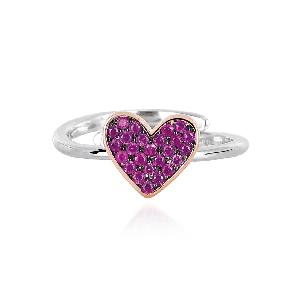 1 - Ruby heart ring woman Mabina 523130 Silver 925