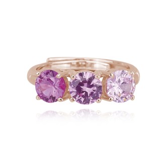 1 - Trilogy degradè ring Mabina woman 523149 925 silver with pink zircons