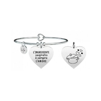 1 - Bracciale Kidult 731318 acciaio 316L ciondolo a cuore collezione Free Time