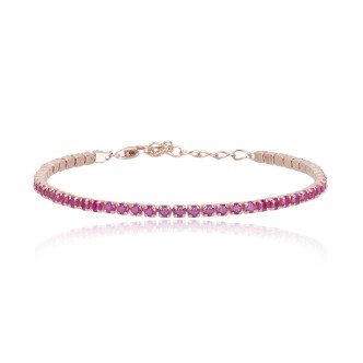 1 - Bracciale Tennis viola donna Mabina 533327 Argento 925 rosato con zirconi