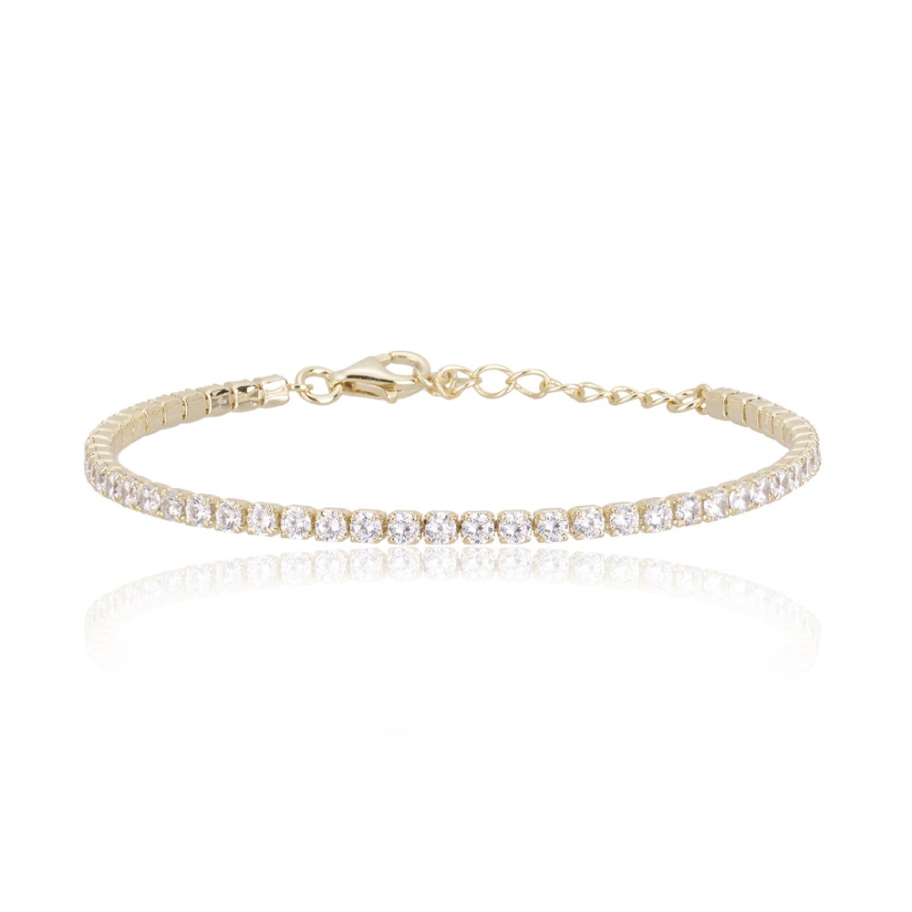 1 - Bracciale Tennis dorato donna Mabina 533328 Argento 925 con zirconi