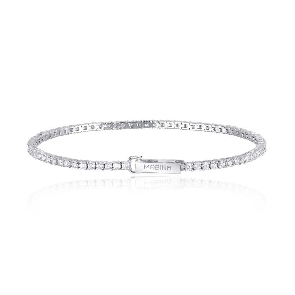 1 - Bracciale Tennis Mabina donna misura M Argento 925  con zirconi 533355-M