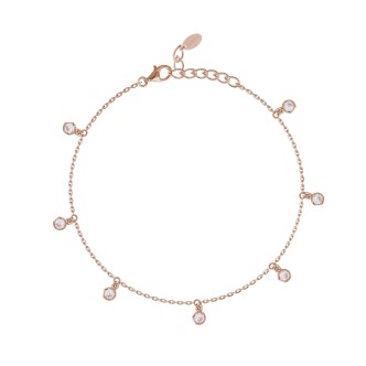 1 - Anklet with pink light points Mabina woman 533374 Silver 925