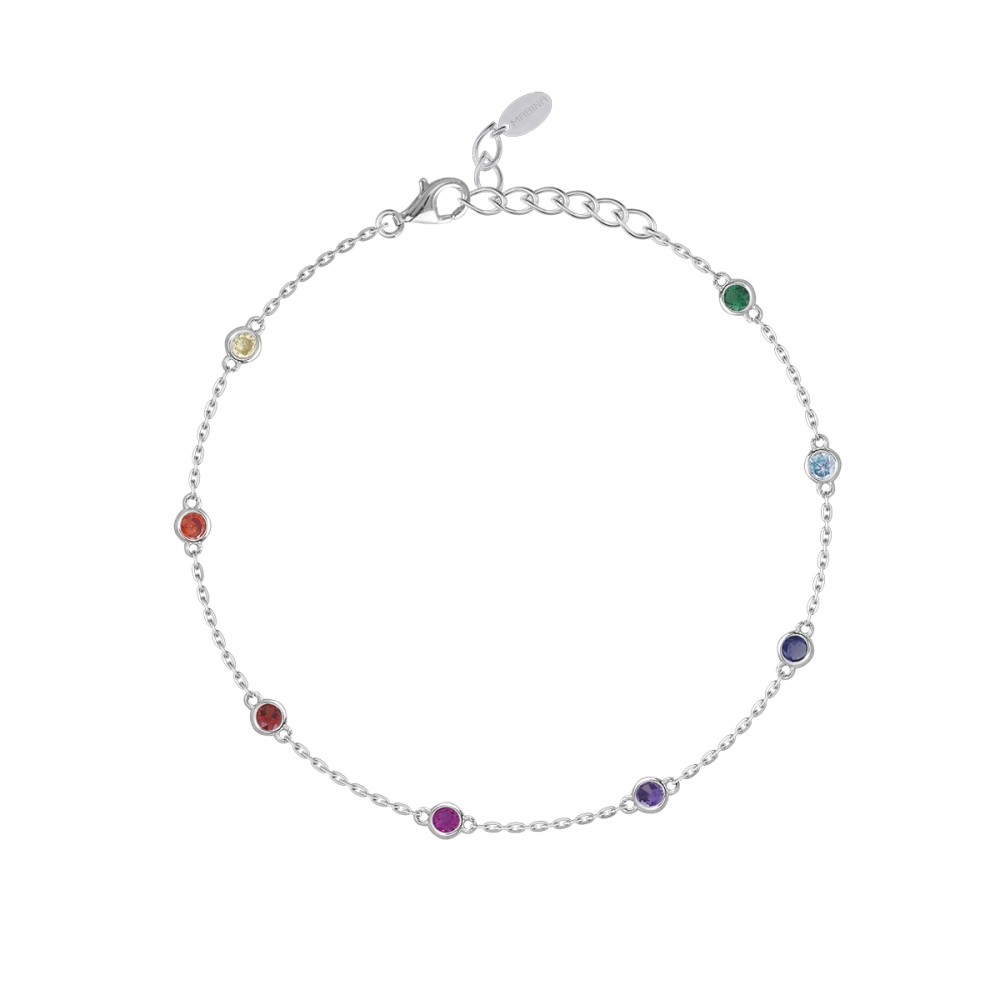 1 - Cavigliera punti luce multicolor Mabina donna 533375 Argento 925