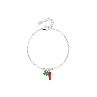 1 - Bracciale cornetto e quadrifoglio Mabina Argento 925 533400