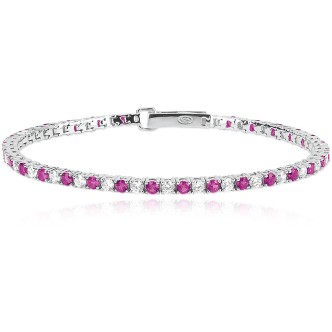 1 - Tennis bracelet Mabina 925 silver woman with ruby 533457-M