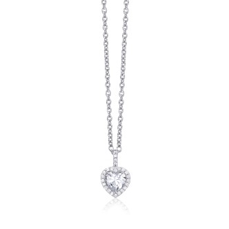 1 - Heart necklace with zircons woman Mabina Silver 925 553103