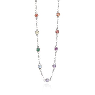 1 - Collana zirconi multicolor donna Mabina 553315 Argento 925