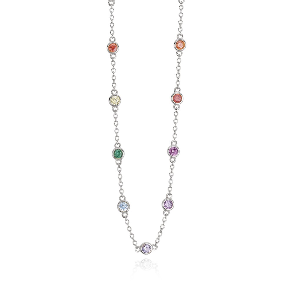 1 - Multicolor zircons necklace for woman Mabina 553315 925 silver