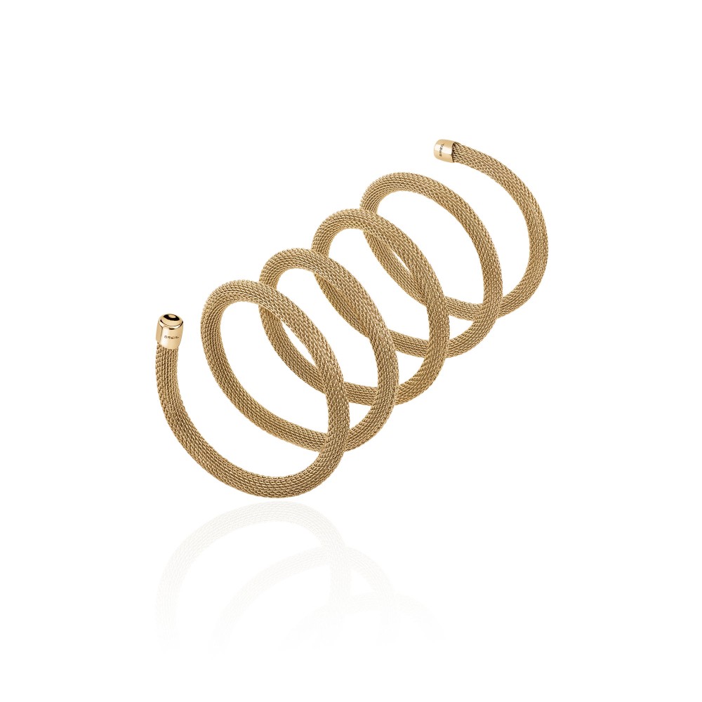 1 - Breil TJ2716 bracelet in IP Gold polished steel 80 cm New Snake collection.