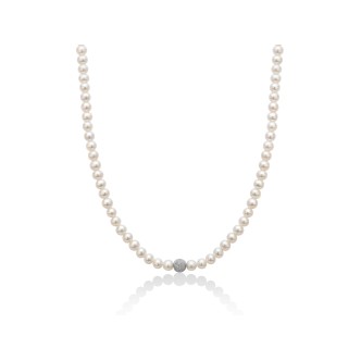 1 - Miluna White Pearls Necklace 18Kt White Gold PCL1834V