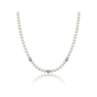 1 - Collana con perle grigie Miluna Oro Bianco 18Kt PCL5534V