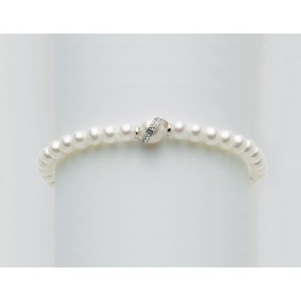 1 - Miluna White Gold bracelet with white boule pearls PBR134V