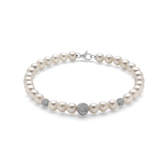 1 - Bracelet with Miluna diamond pearls 18Kt White Gold PBR2536V