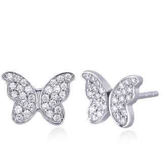 1 - Mabina women's silver butterfly earrings 5631365.