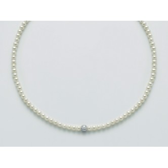 1 - White Gold Necklace with Miluna PCL5888V pearls