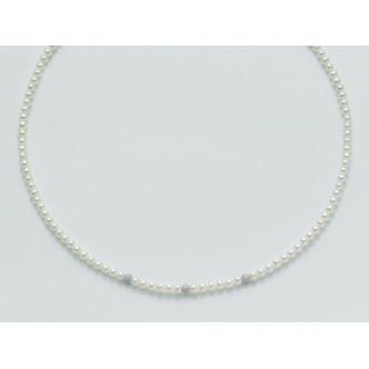 1 - White Gold Necklace with White and Gray Pearls Miluna PCL1701BV