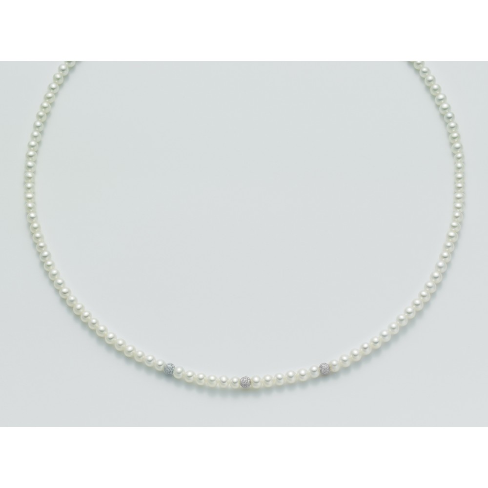 1 - White Gold Necklace with White and Gray Pearls Miluna PCL1701BV