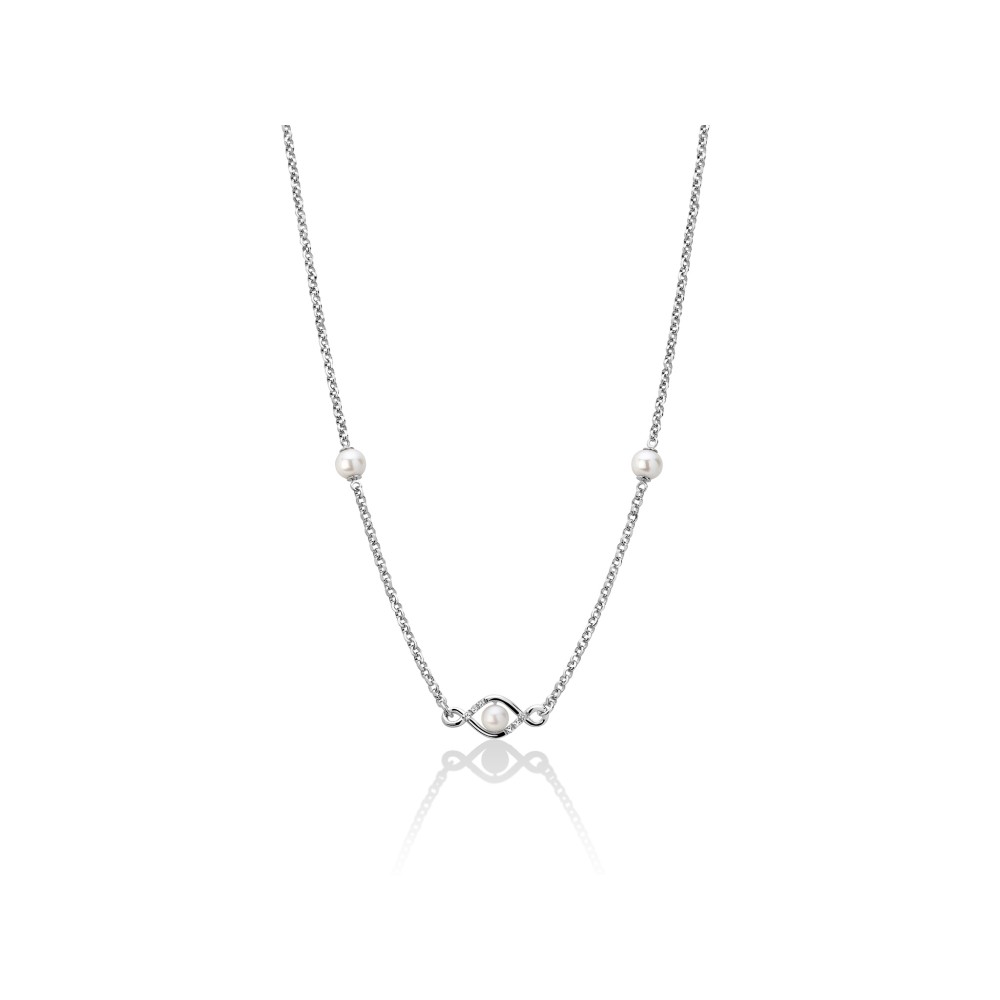 1 - Miluna Infinity necklace with pearls and Topazes PCL6165B Silver 925