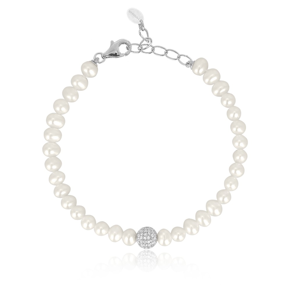 1 - Bracelet with pearls and zircons Mabina woman 925 Silver 533297