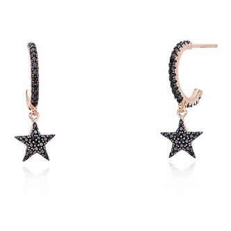 1 - Mabina women's rosy silver star earrings 563334.