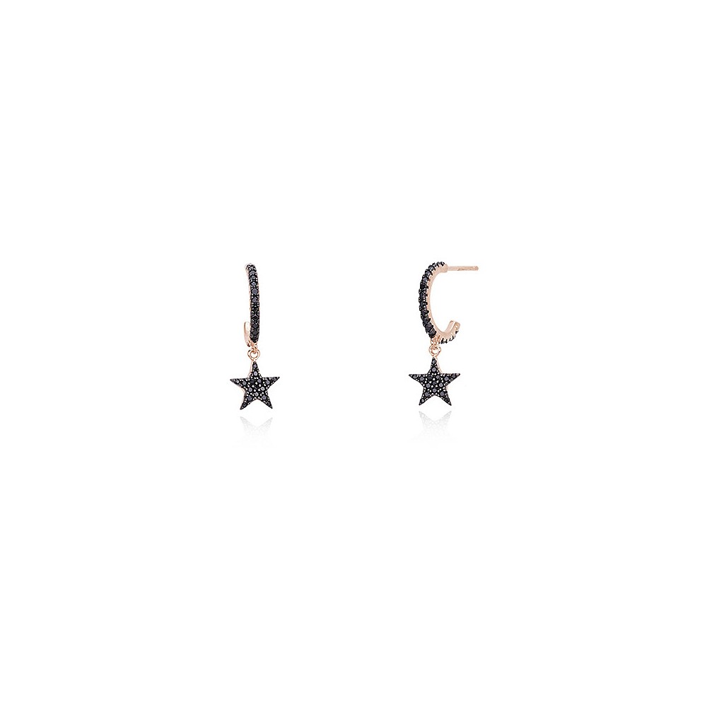 1 - Mabina women's rosy silver star earrings 563334.