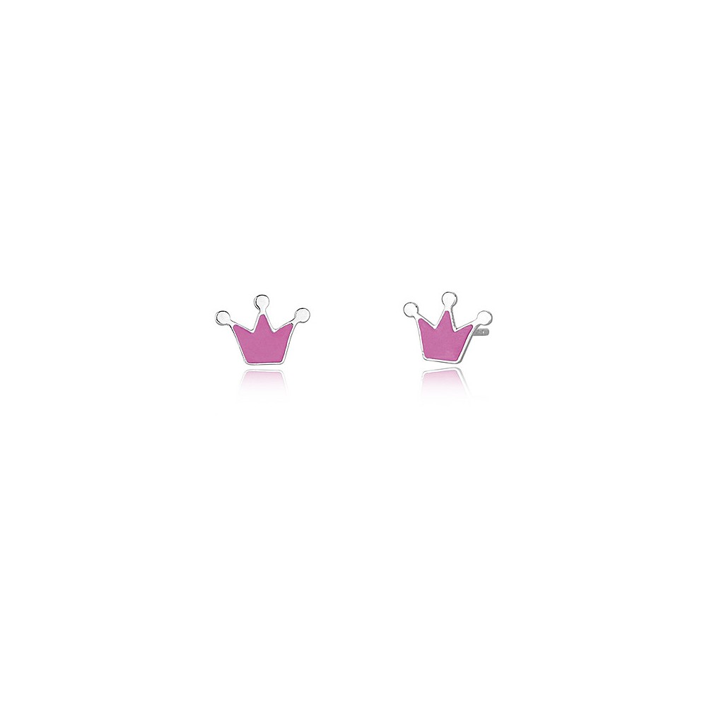 1 - Mabina woman's earrings with pink crown 563343