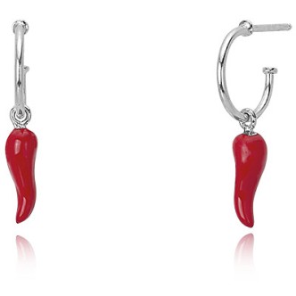 1 - Mabina child earrings red horns silver 563344