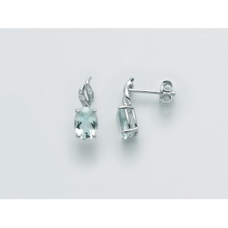 1 - Aquamarine woman earrings with diamonds Miluna White Gold with diamonds ERD2502