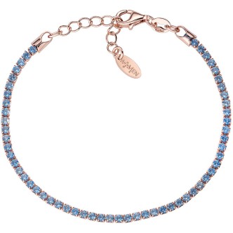 1 - Woman Tennis Amen blue bracelet Silver 925 BTRAZ16 with zircons