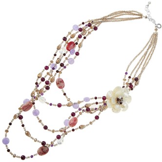 1 - Collana donna Ottaviani pietre Multicolor e fiore 500532C