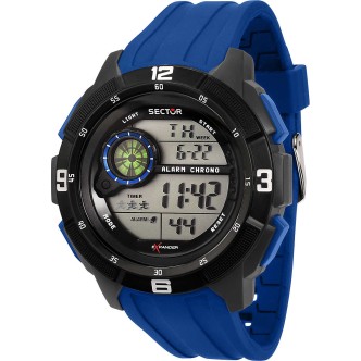 1 - Sector blue digital men's watch EX-04 silicone R3251535002