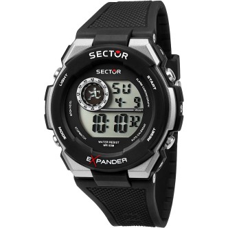 1 - Sector digital black watch EX-10 silicone R3251535001