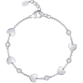 1 - Woman bracelet Mabina silver hearts light points 533239.