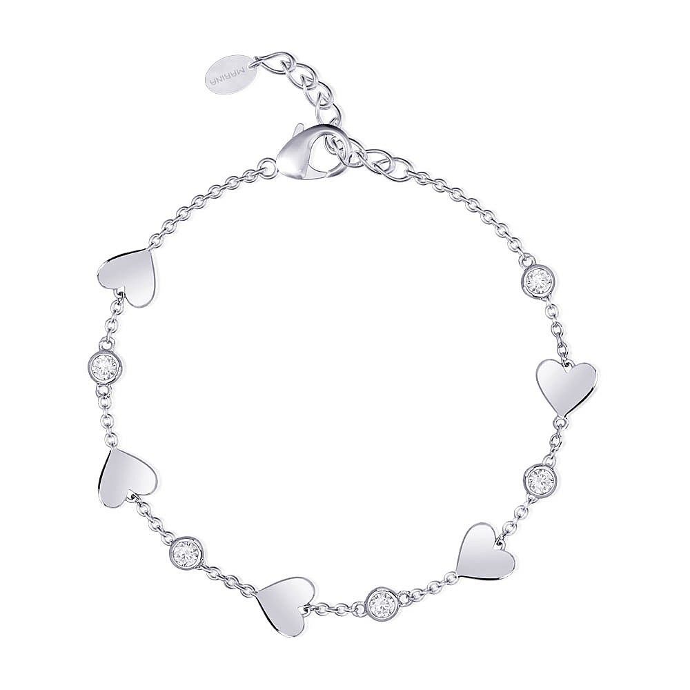 1 - Woman bracelet Mabina silver hearts light points 533239.