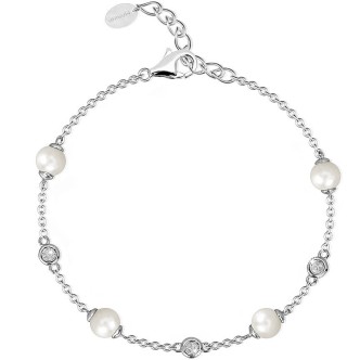 1 - Bracciale donna Mabina argento perle punti luce 533246