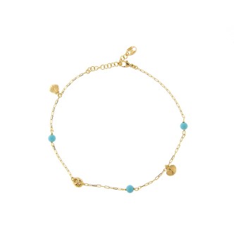 1 - Anklet turquoise shells Rue des Mille Alessandro Rodriguez AE-CAV T Silver 925